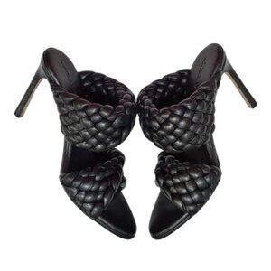 Bottega Veneta Intrecciato Weave Leather Mules - Black - 9 US 39 IT